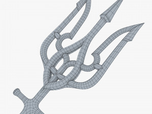 Poseidon Trident of Ukrainian Emblem M 1 Modello 3D