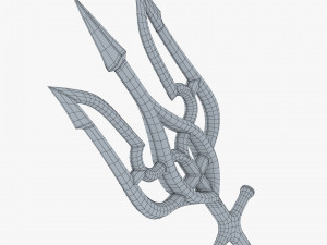 Poseidon Trident of Ukrainian Emblem M 1 Modello 3D