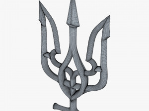 Poseidon Trident of Ukrainian Emblem M 1 Modello 3D