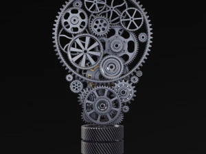 Light Bulb With Gears M 1 3D Model