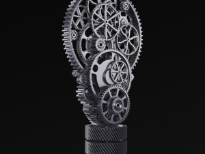 Light Bulb With Gears M 1 3D Model