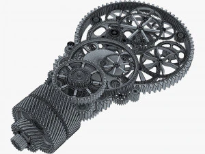 Light Bulb With Gears M 1 3D Model