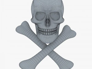Pirate Skull Bones M 1 3D Model