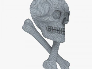Pirate Skull Bones M 1 3D Model