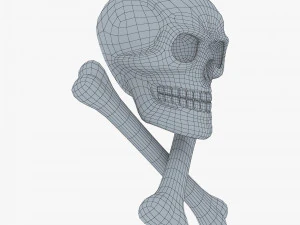Pirate Skull Bones M 1 3D Model