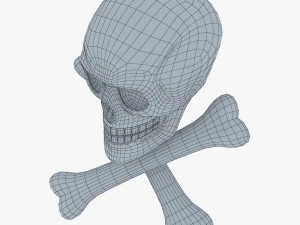 Pirate Skull Bones M 1 3D Model