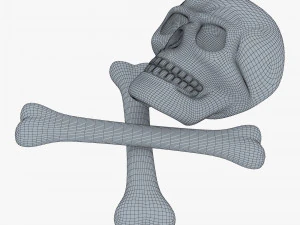 Pirate Skull Bones M 1 3D Model