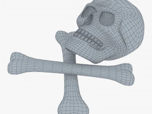 Pirate Skull Bones M 1 3D Model