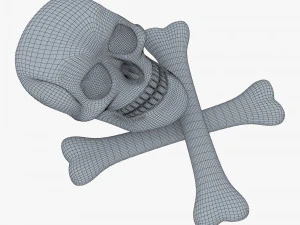Pirate Skull Bones M 1 3D Model