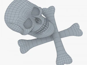 Pirate Skull Bones M 1 3D Model