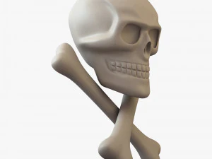 Pirate Skull Bones M 1 3D Model