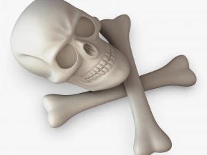 Pirate Skull Bones M 1 3D Model
