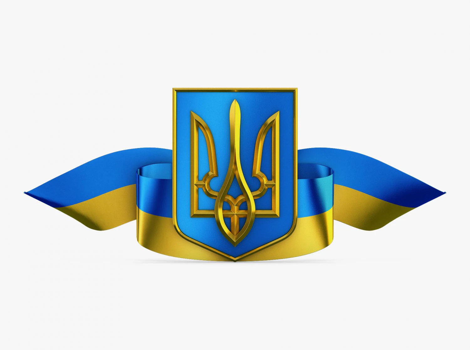 Ukraine State Emblem Flag M 1 3D Model .c4d .max .obj .3ds .fbx .stl .blend 