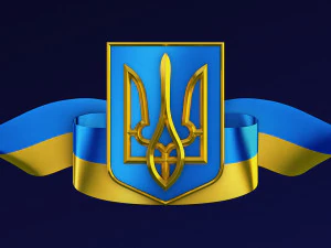 Ukraine State Emblem Flag M 1 3D Model