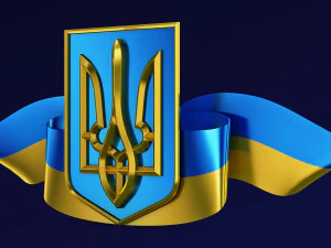 Ukraine State Emblem Flag M 1 3D Model