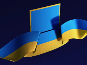 Ukraine State Emblem Flag M 1 3D Model