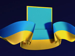 Ukraine State Emblem Flag M 1 3D Model