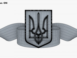 Ukraine State Emblem Flag M 1 Model 3D