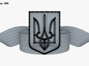 Ukraine State Emblem Flag M 1 3D Model