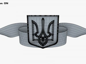 Ukraine State Emblem Flag M 1 3D Model