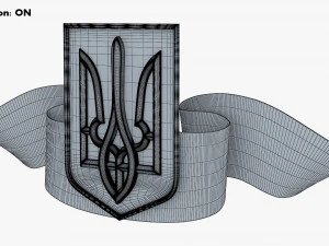 Ukraine State Emblem Flag M 1 3D Model