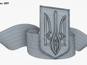 Ukraine State Emblem Flag M 1 3D Model