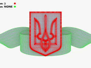 Ukraine State Emblem Flag M 1 3D Model