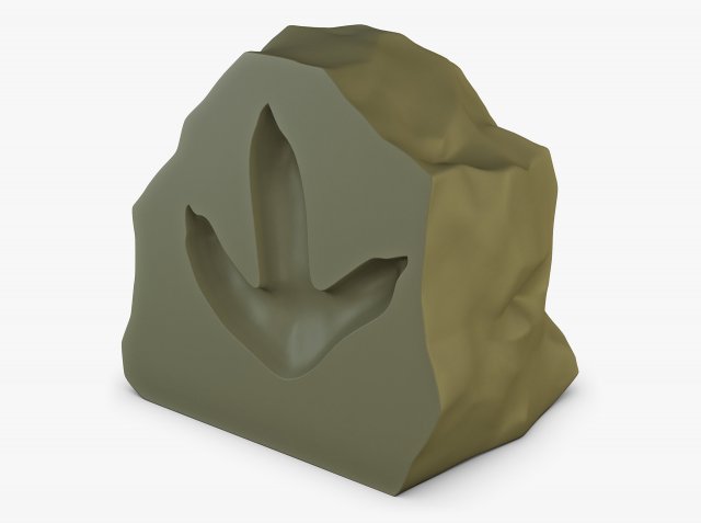 Petrified Imprint 3D Model .c4d .max .obj .3ds .fbx .stl .blend 