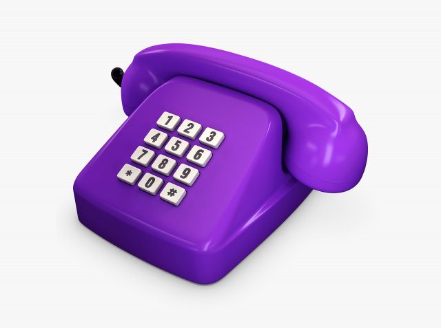 Retro Telephone M 3 3D Model .c4d .max .obj .3ds .fbx .stl .blend 