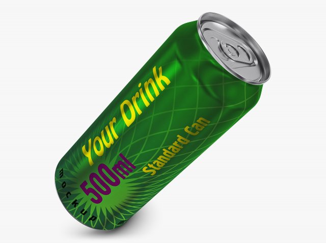 Aluminum Standard Can 500ml v 2 3D Model .c4d .max .obj .3ds .fbx .stl .blend 