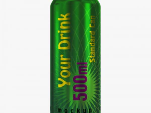 Aluminum Standard Can 500ml v 2 3D Model