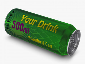 Aluminum Standard Can 500ml v 2 3D Model