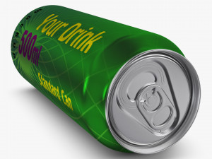 Aluminum Standard Can 500ml v 2 3D Model