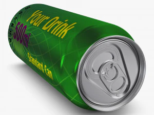 Aluminum Standard Can 500ml v 2 3D Model