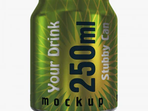 Aluminum Stubby Can 250ml v 2 3D Model