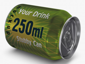 Aluminum Stubby Can 250ml v 2 3D Model