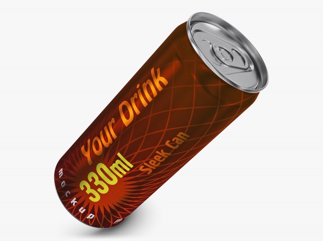 Aluminum Sleek Can 330ml v 2 3D Модель .c4d .max .obj .3ds .fbx .stl .blend 