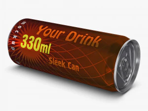 Aluminum Sleek Can 330ml v 2 3D Model