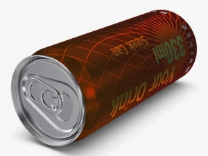Aluminum Sleek Can 330ml v 2 3D Model