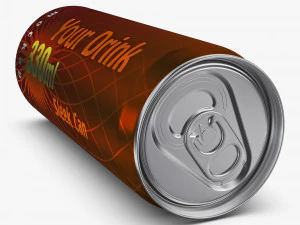 Aluminum Sleek Can 330ml v 2 3D Model