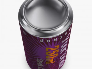 Aluminum Sleek Can 250ml v 2 3D Model