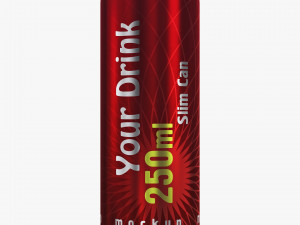 Aluminum Slim Can 250ml v 2 3D Модель