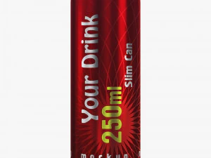 Aluminum Slim Can 250ml v 2 3D Model