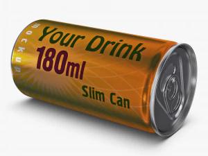 Aluminum Slim Can 180ml v 2 3D Model