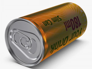Aluminum Slim Can 180ml v 2 3D Model