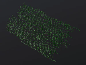 Padr&atilde;o de placa de circuito eletr&ocirc;nico M 1 Modelo 3D