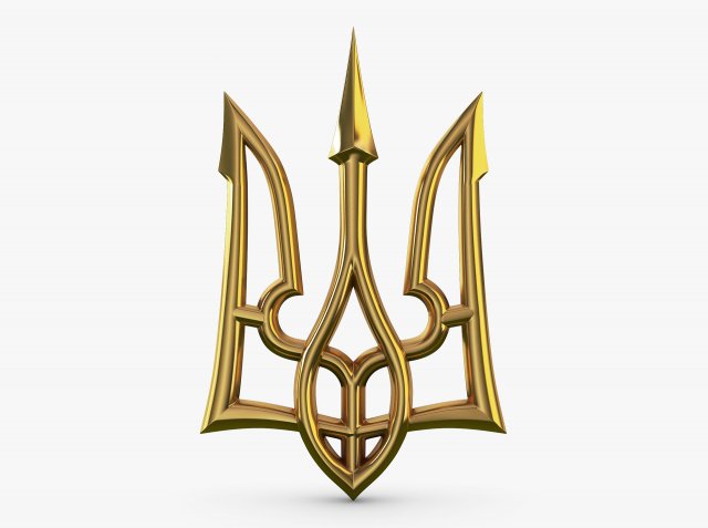 Stylized Ukrainian Tryzub M 3 Modello 3D .c4d .max .obj .3ds .fbx .stl .blend 
