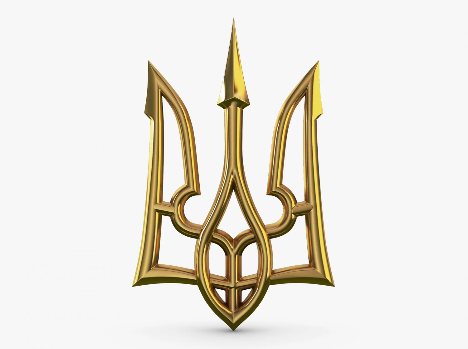 Stylized Ukrainian Tryzub M 3 3D Model .c4d .max .obj .3ds .fbx .stl .blend 