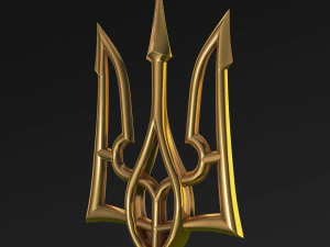 Stylized Ukrainian Tryzub M 3 3D Model