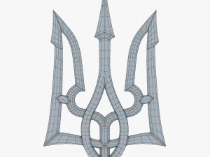 Stylized Ukrainian Tryzub M 3 3D Model